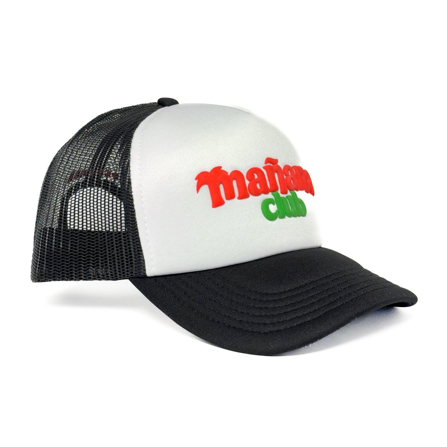 Mañana Club logo trucker hat - black / white