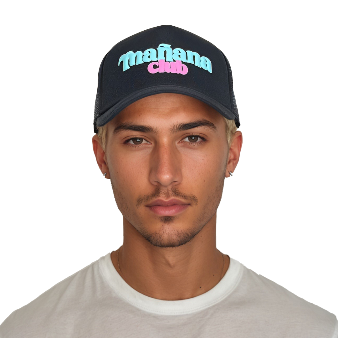 Mañana Club logo trucker hat - Black