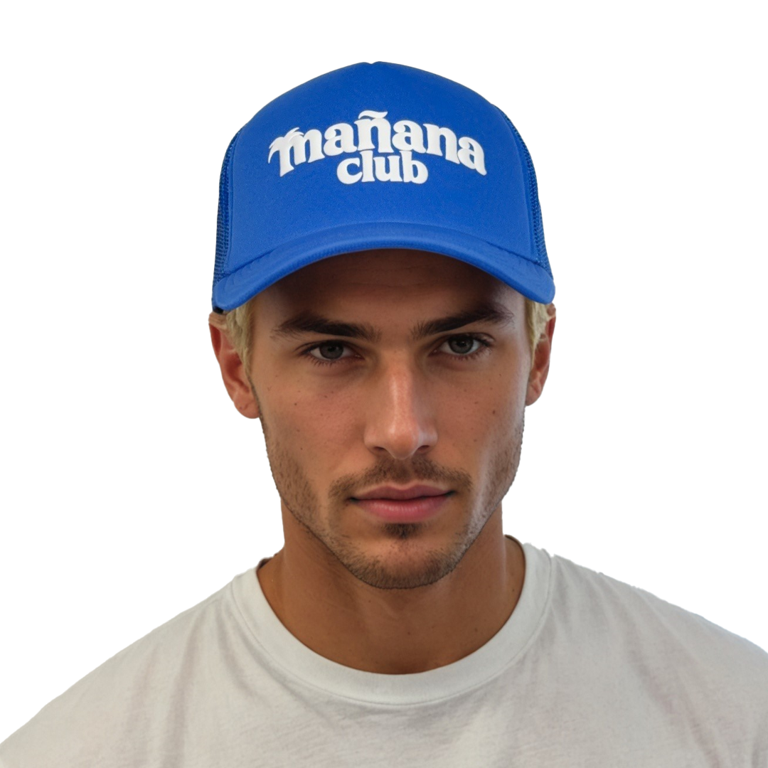 Mañana Club logo trucker hat - Blue