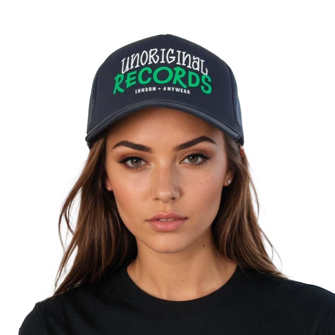 Unoriginal 'Records' Trucker Hat - Black