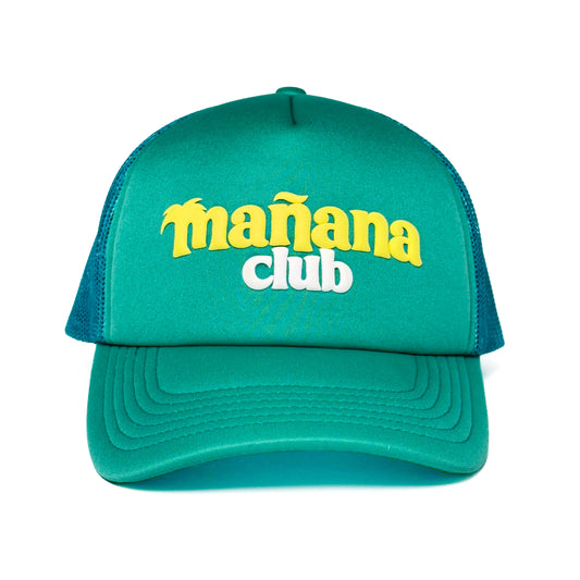 Mañana Club logo trucker hat - green