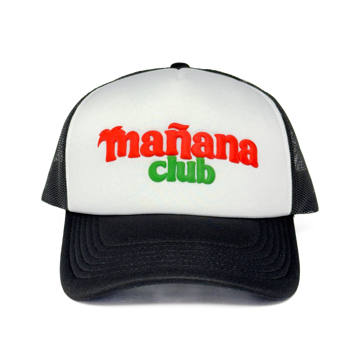 Mañana Club logo trucker hat - black / white