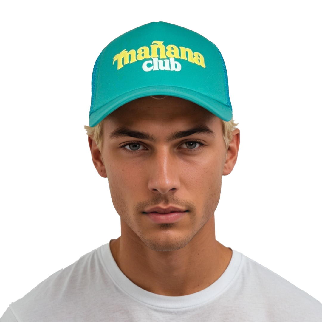 Mañana Club logo trucker hat - green